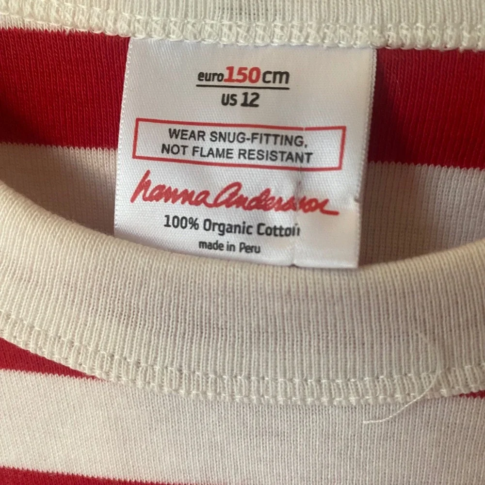 Hanna Andersson Kid Red Candy Cane Striped Organic Cotton Pajama Sz 12 Christmas